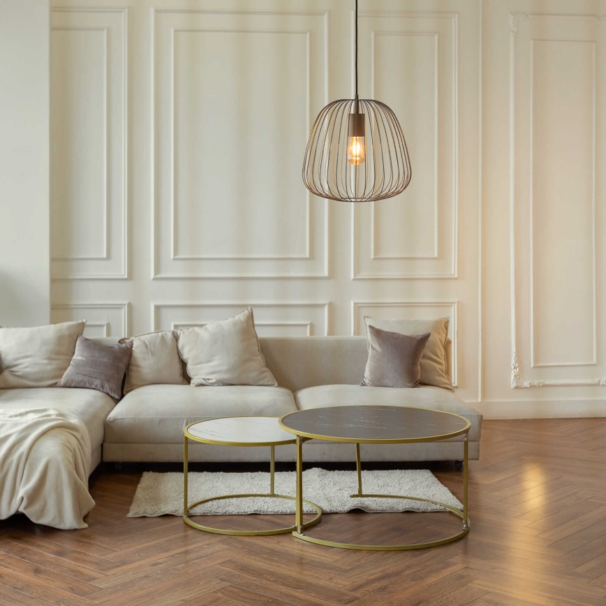 Pendel på ledning OVELLA 1xE27/15W/230V Ø 36 cm beige