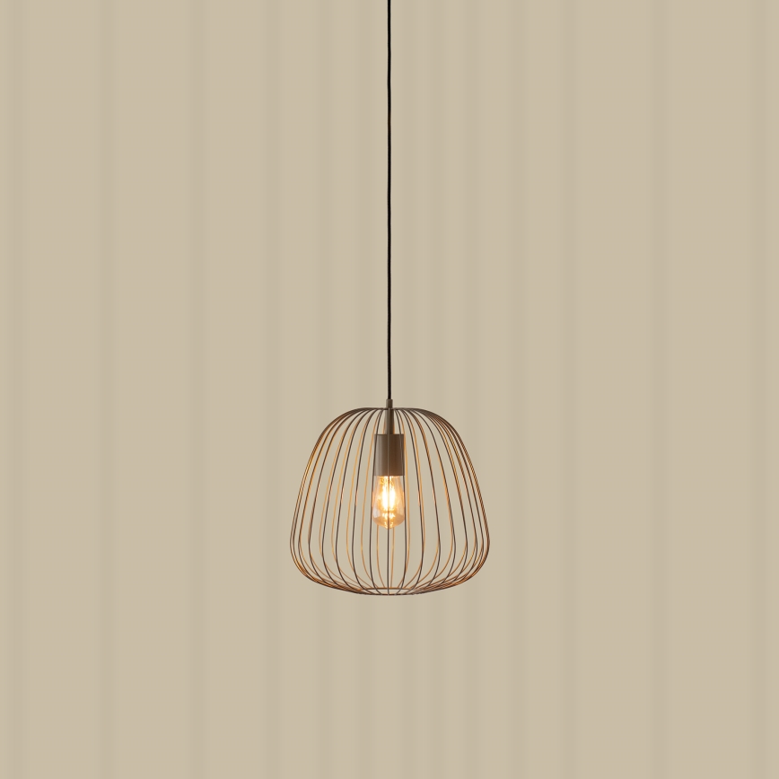 Pendel på ledning OVELLA 1xE27/15W/230V Ø 36 cm beige