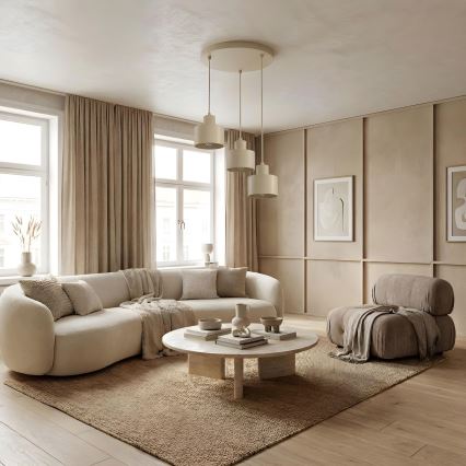 Pendel på ledning PARKLA 3xE27/15W/230V beige