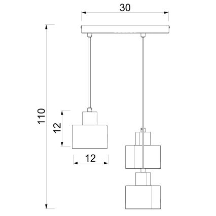 Pendel på ledning PARKLA 3xE27/15W/230V beige