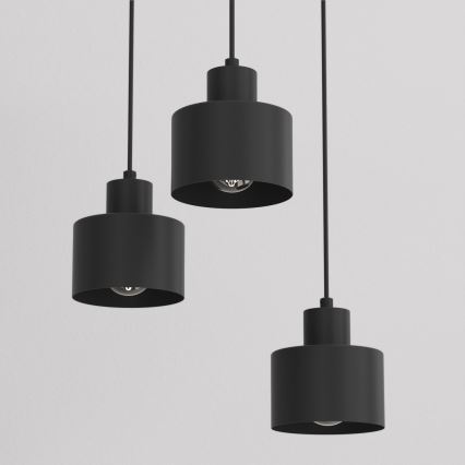 Pendel på ledning PARKLA 3xE27/15W/230V, sort