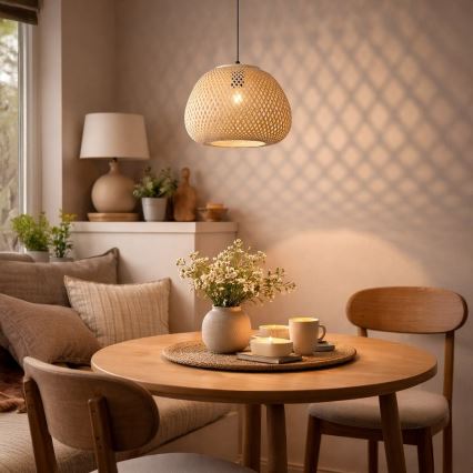Pendel på ledning PETRA 1xE27/15W/230V bambus