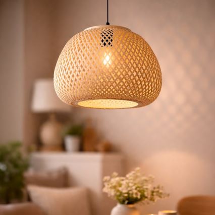 Pendel på ledning PETRA 1xE27/15W/230V bambus