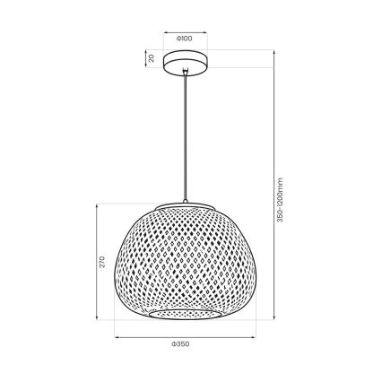 Pendel på ledning PETRA 1xE27/15W/230V bambus