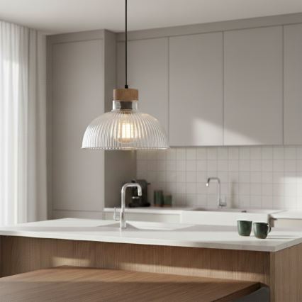 Pendel på ledning PIA 1xE27/60W/230V Ø 30 cm eg