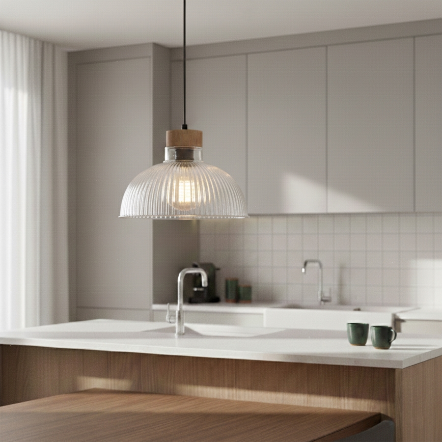 Pendel på ledning PIA 1xE27/60W/230V Ø 30 cm eg