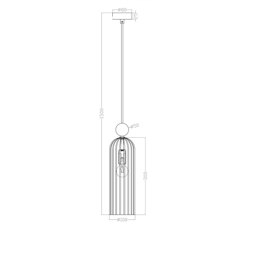 Pendel på ledning PIEGA 1xE14/40W/230V messing/hvid