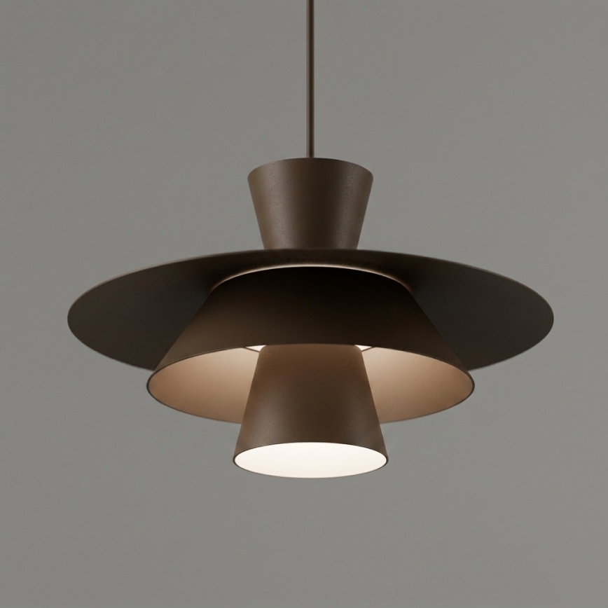 Pendel på ledning PLATO 1xE27/15W/230V brun