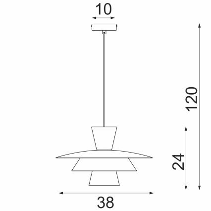 Pendel på ledning PLATO 1xE27/15W/230V hvid