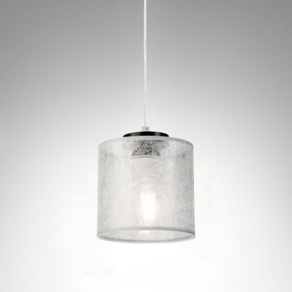 Pendel på ledning ROSA 1xE27/60W/230V sort/grå