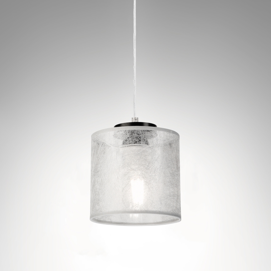 Pendel på ledning ROSA 1xE27/60W/230V sort/grå