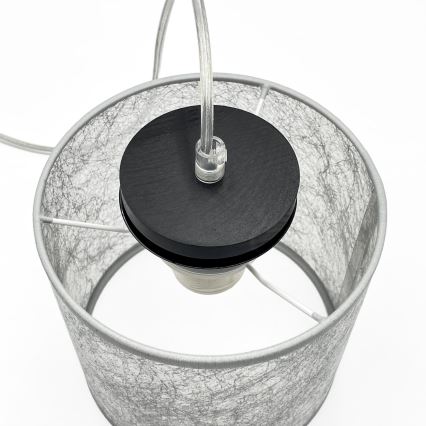 Pendel på ledning ROSA 1xE27/60W/230V sort/grå