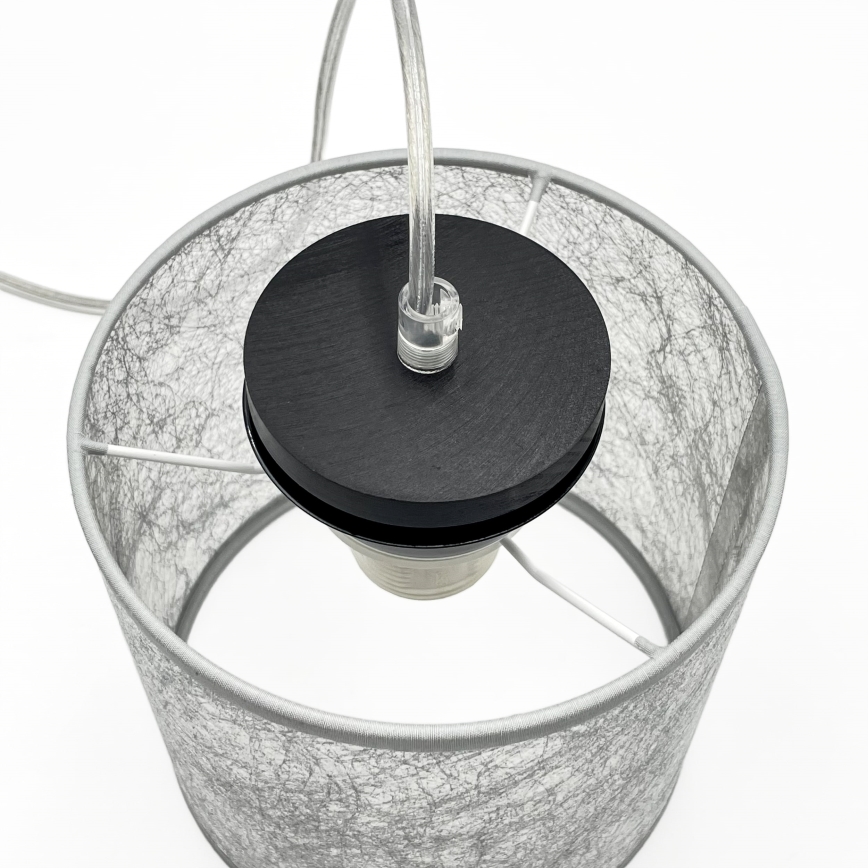 Pendel på ledning ROSA 1xE27/60W/230V sort/grå