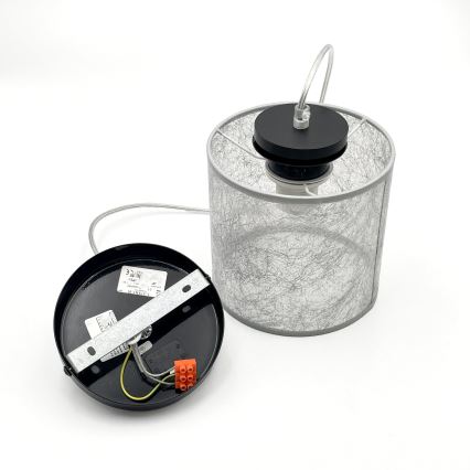 Pendel på ledning ROSA 1xE27/60W/230V sort/grå