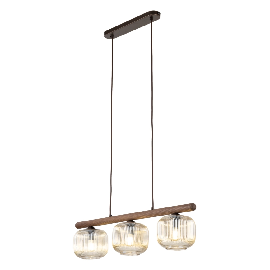 Pendel på ledning SALVIA 3xE14/10W/230V brun/røgbrun