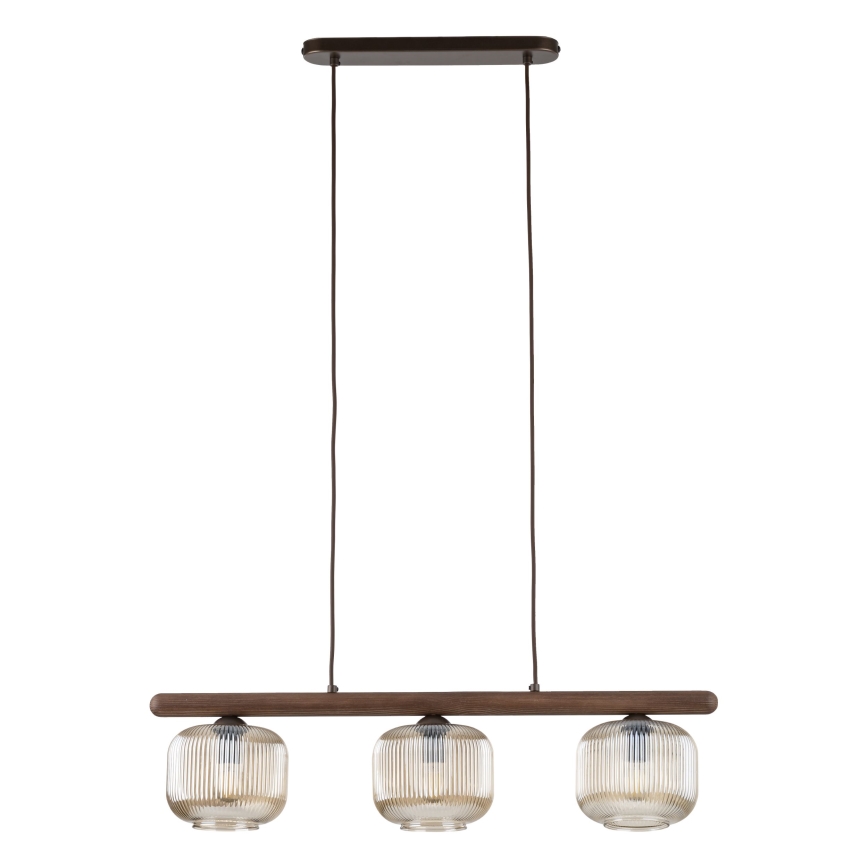 Pendel på ledning SALVIA 3xE14/10W/230V brun/røgbrun