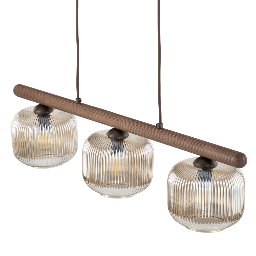 Pendel på ledning SALVIA 3xE14/10W/230V brun/røgbrun