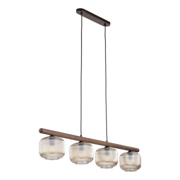 Pendel på ledning SALVIA 4xE14/10W/230V brun/røget brun