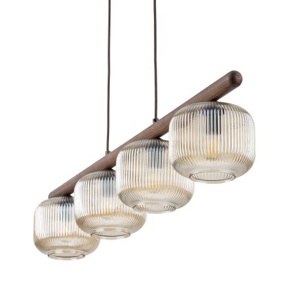 Pendel på ledning SALVIA 4xE14/10W/230V brun/røget brun
