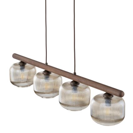 Pendel på ledning SALVIA 4xE14/10W/230V brun/røget brun