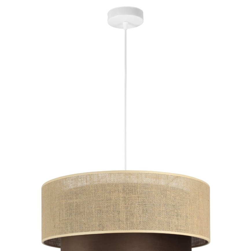 Pendel på ledning SARTA 1xE27/60W/230V brun/jute