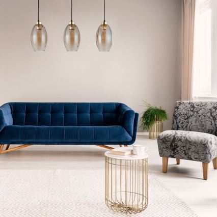 Pendel på ledning SEBO 3xE27/15W/230V sort/røgfarvet beige