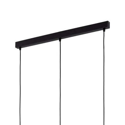 Pendel på ledning SEBO 3xE27/15W/230V sort/røgfarvet beige