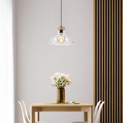 Pendel på ledning SINGLE 1xE27/60W/230V Ø 28 cm eg