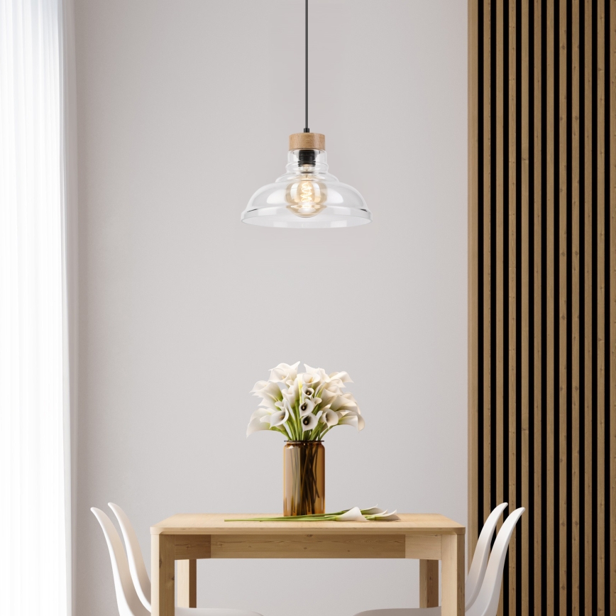 Pendel på ledning SINGLE 1xE27/60W/230V Ø 28 cm eg