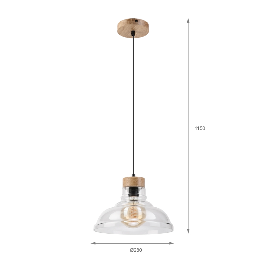 Pendel på ledning SINGLE 1xE27/60W/230V Ø 28 cm eg