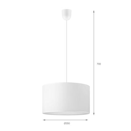 Pendel på ledning SIRJA PLISADO 1xE27/15W/230V Ø 35 cm hvid