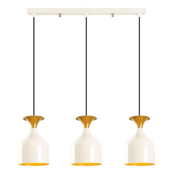 Pendel på ledning SIVANI 3xE27/40W/230V hvid/kobber