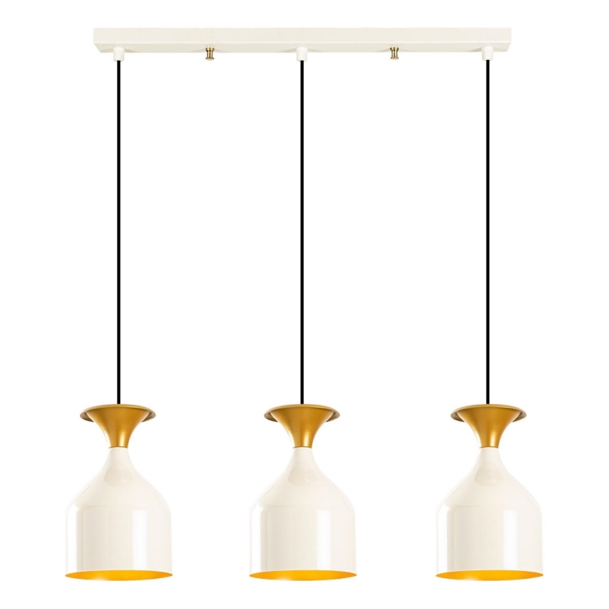 Pendel på ledning SIVANI 3xE27/40W/230V hvid/kobber