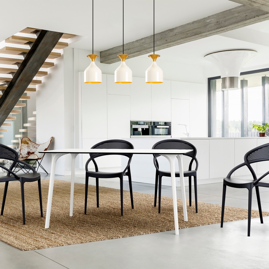 Pendel på ledning SIVANI 3xE27/40W/230V hvid/kobber