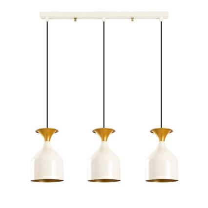 Pendel på ledning SIVANI 3xE27/40W/230V hvid/kobber