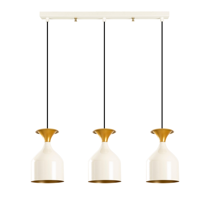 Pendel på ledning SIVANI 3xE27/40W/230V hvid/kobber