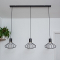 Pendel på ledning SOLANO 3xE27/15W/230V sort/guld