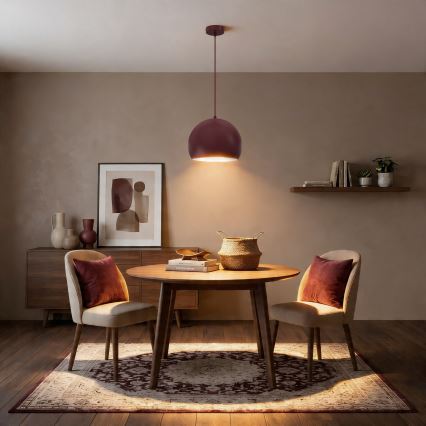 Pendel på ledning SOOL 1xE27/15W/230V Ø 27 cm bordeaux