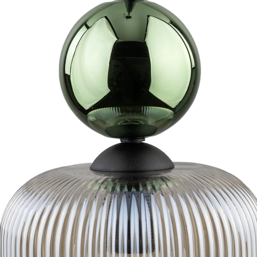 Pendel på ledning SOPHIA 1xE14/10W/230V sort/grøn/røget beige
