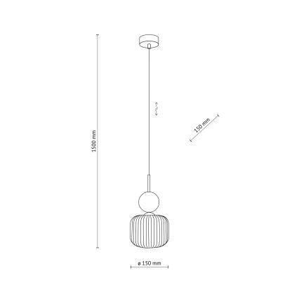Pendel på ledning SOPHIA 1xE14/10W/230V sort/grøn/røget beige