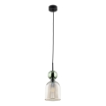 Pendel på ledning SOPHIA 1xE14/10W/230V sort/grøn/røget beige