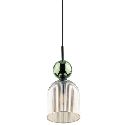 Pendel på ledning SOPHIA 1xE14/10W/230V sort/grøn/røget beige