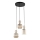 Pendel på ledning SOPHIA 3xE14/10W/230V sort/røgfarvet beige