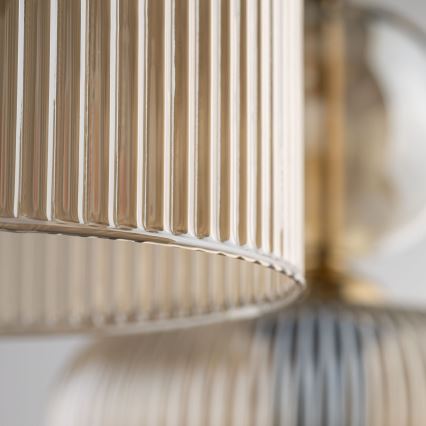 Pendel på ledning SOPHIA 3xE14/10W/230V sort/røgfarvet beige