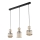 Pendel på ledning SOPHIA 3xE14/10W/230V sort/røgfarvet beige