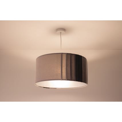 Pendel på ledning STRIPES 1xE27/60W/230V Ø 40 cm grå