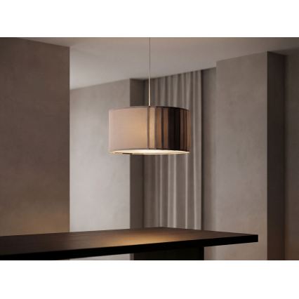 Pendel på ledning STRIPES 1xE27/60W/230V Ø 40 cm grå