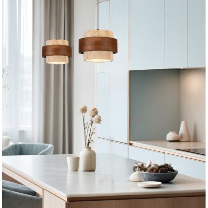 Pendel på ledning SUSAN 1xGX53/15W/230V brun/beige