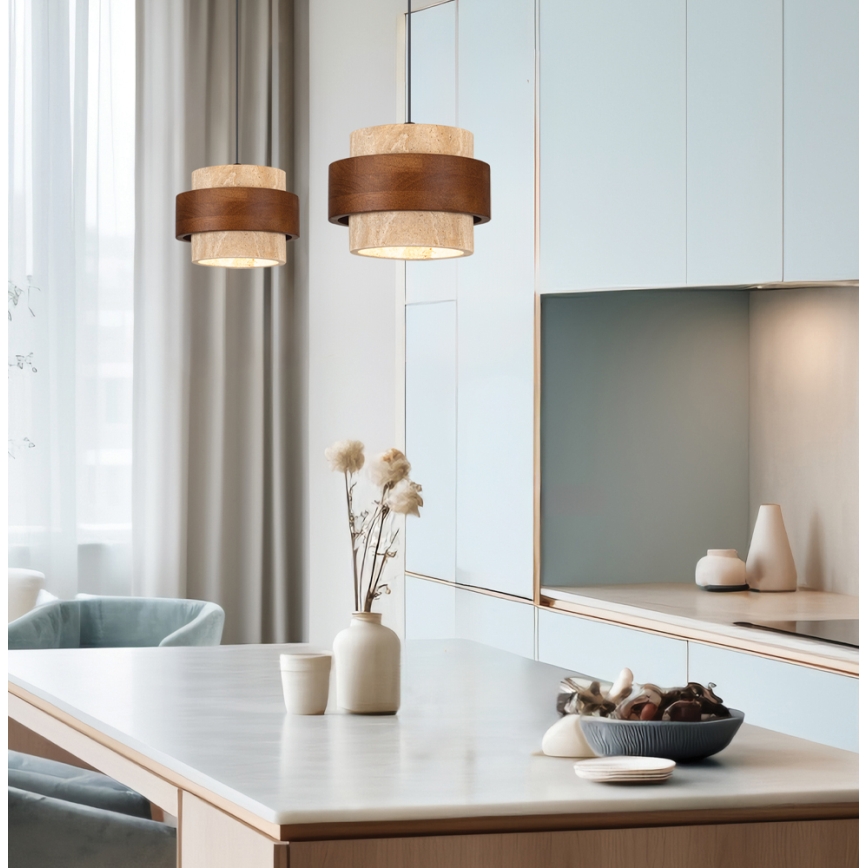 Pendel på ledning SUSAN 1xGX53/15W/230V brun/beige