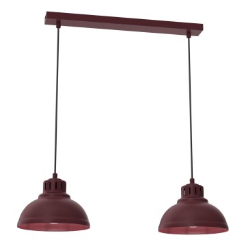 Pendel på ledning SVEN 2xE27/15W/230V bordeaux